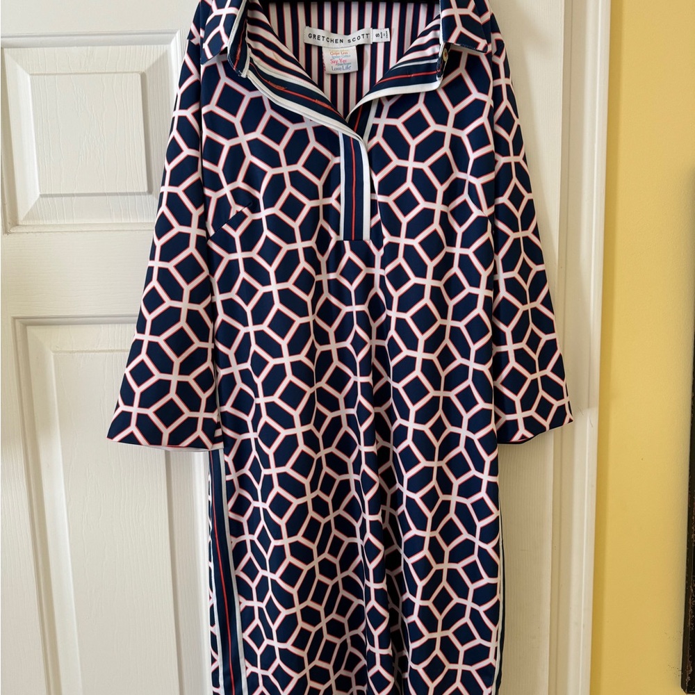Gretchen Scott Everywhere Dress - Lucy in the Sky Navy/Orange - Size Small